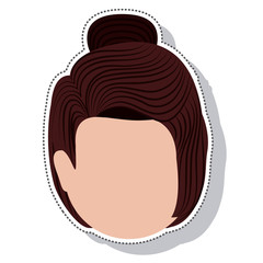 head face woman isolated icon vector illustration design