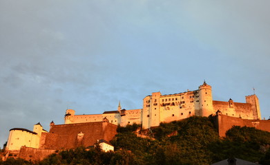 View of Hohensalzburg Fortress in Salzburg Austria.