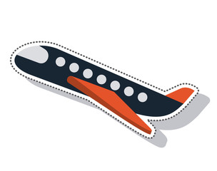 airplane fly silhouette icon vector illustration design