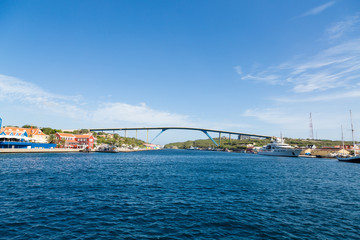 Naklejka premium High Bridge and Yacht on Curacao