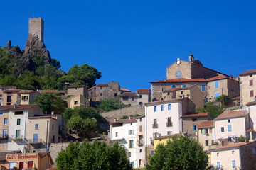 Fototapeta na wymiar The village of Roquebrun in the Languedoc