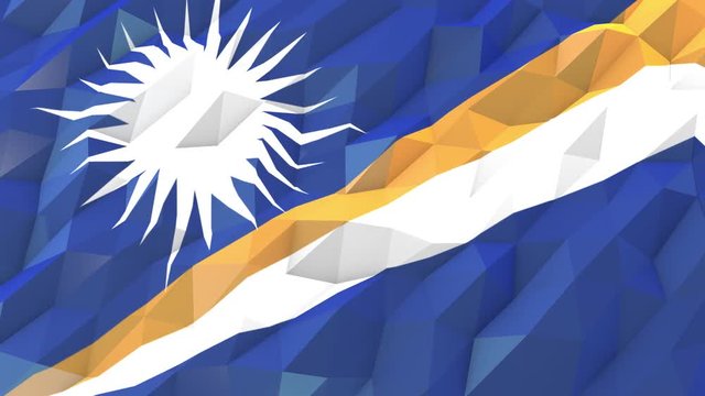 Marshall Islands 3D Wallpaper Animation, National Symbol, Low Polygonal Glossy Origami Style