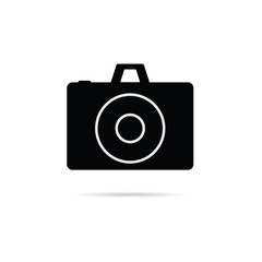 camera shutter icon in black color art illustration