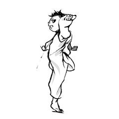 Karate boy brush picture