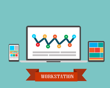 work space flat design.