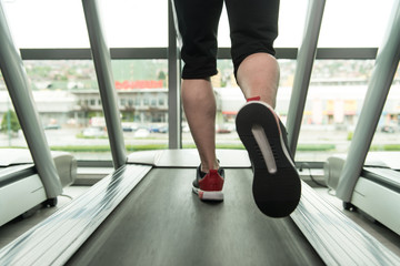 Exercising On A Treadmill Close-Up