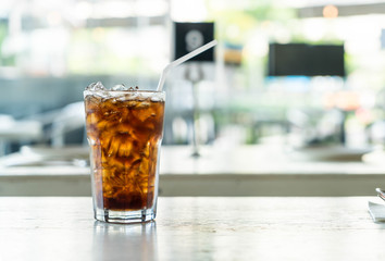 iced cola on the table