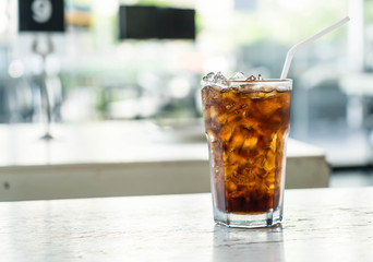 iced cola on the table