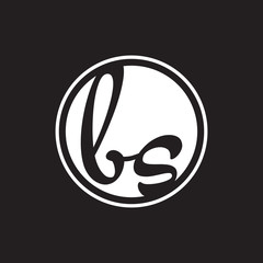 initial letter logo circle with ring white color