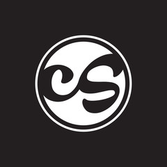 initial letter logo circle with ring white color