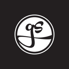 Obraz premium initial letter logo circle with ring white color