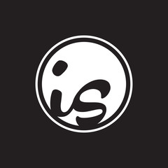 Obraz premium initial letter logo circle with ring white color