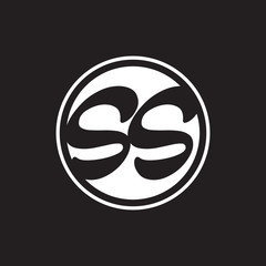 initial letter logo circle with ring white color