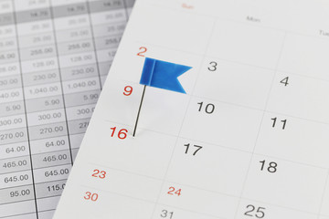 Blue Pins to Wildcats on the calendar beside the number of sixte