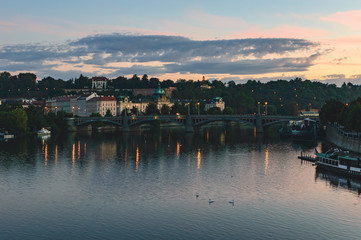 Naklejka premium Prague - Morning at Vltava