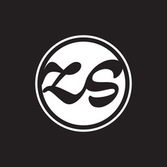 initial letter logo circle with ring white color