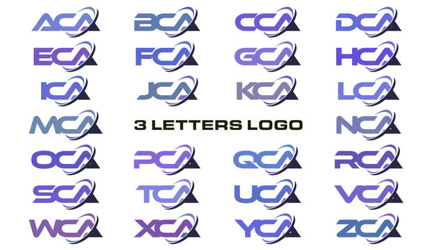 3 letters modern swoosh logo ACA, BCA, CCA, DCA, ECA, FCA, GCA, HCA, ICA, JCA, KCA, LCA, MCA, NCA, OCA, PCA, QCA, RCA, SCA, TCA, UCA, VCA, WCA, XCA, YCA, ZCA.