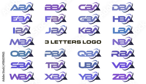 3 letters modern swoosh