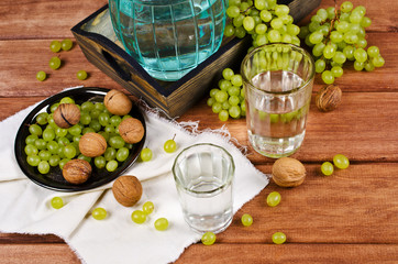 Transparent drink made from grapes