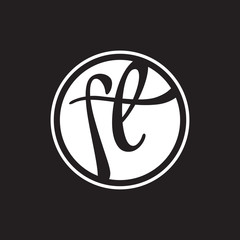 initial letter logo circle with ring white color