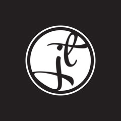 initial letter logo circle with ring white color