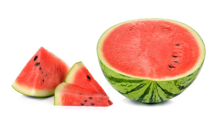 Slice watermelon isolated on the white background