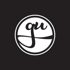 initial letter logo circle with ring white color