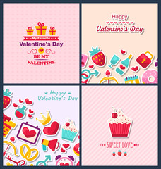 Set Beautiful Banners with Traditional Elements for Happy Valent