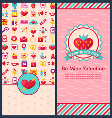 Set Beautiful Vertical Banners for Happy Valentine's Day