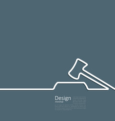 Icon of hammer judge, template corporate style logo