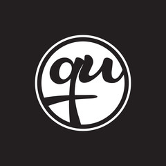 initial letter logo circle with ring white color