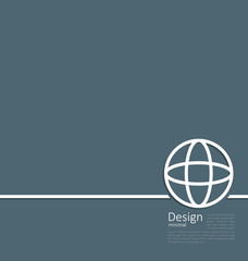 Logo of earth or globe, or network structure, minimal flat style