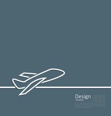 Web template logo of plane in minimal flat style line