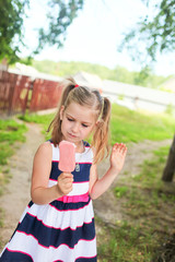 Girl looking at ice cream