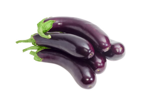 Pile of an eggplants on a light background