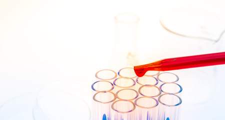 laboratory test tubes,medical glassware . ( Filtered image proce