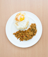 pork fried rice and fried egg