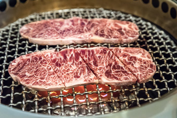 grilled wagyu Sirloin meat yakiniku