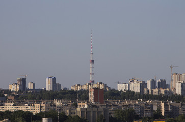 Fototapeta premium Roofs of houses. View from the bird's-eye . Kiev, Ukraine