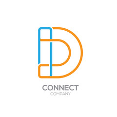 Letter D Logo Design.Linked shape square symbol