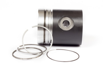 auto piston parts white background isolated