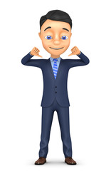 3d successful businessman isolated on white background