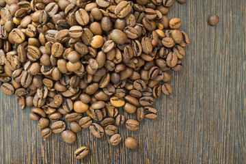 crumble coffee on the wooden table