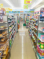 Blurred convenience store