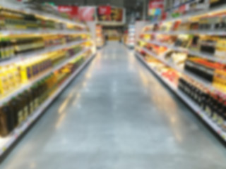 supermarket in blurry for background