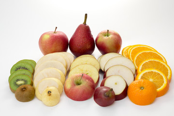 set of fruit sliced
