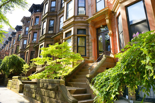 Row Of Brownstones In New York City