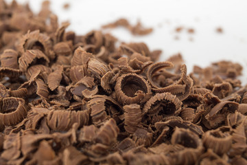 dark chocolate on a white plate