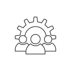 Outline teamwork icon isolated on white background