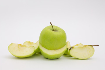pieces of green apple
